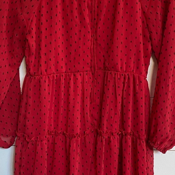 Trixxi Girl Red‎ Black Sheer Dot Party Dress Goth Red Devil Vamp - Juniors XL - Picture 12 of 12